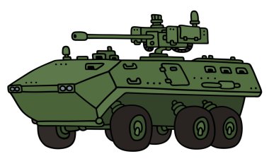 Green wheel armoured vehicle clipart