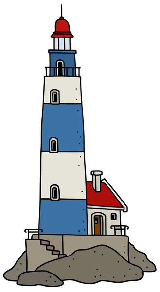 Antiguo faro azul — Vector de stock