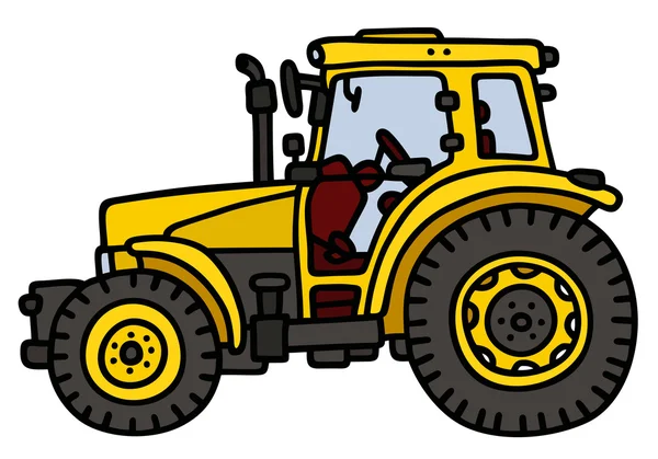 Żółty ciężki ciągnik — Wektor stockowy
