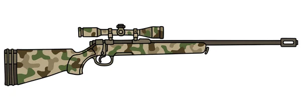 Camouflage rifle with a telescope — Stock Vector