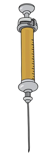 Old glass syringe — Stock Vector