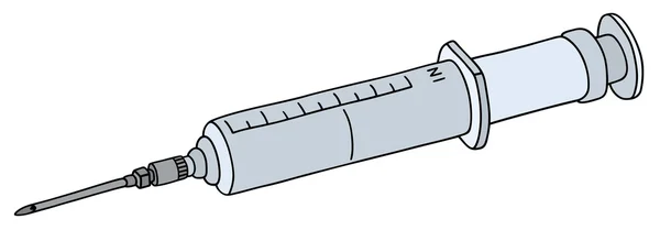 Big plastic syringe — Stock Vector