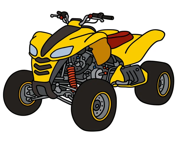 Yellow all terrain vehicle — Stock Vector