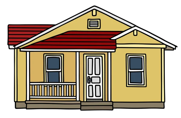 Petite maison familiale jaune — Image vectorielle