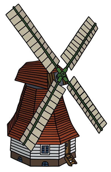 Oude Nederlandse molen — Stockvector