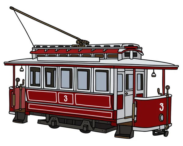 Vintage rode tram — Stockvector