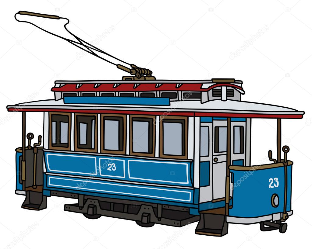 Hand drawing of a classic tramway