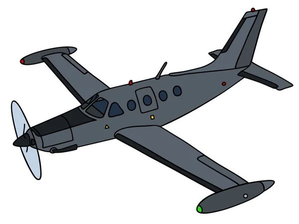 Avión oscuro pequeño reloj — Vector de stock