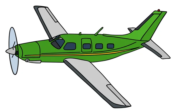 Groene propeller vliegtuig — Stockvector