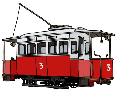 Vintage kırmızı tramvay