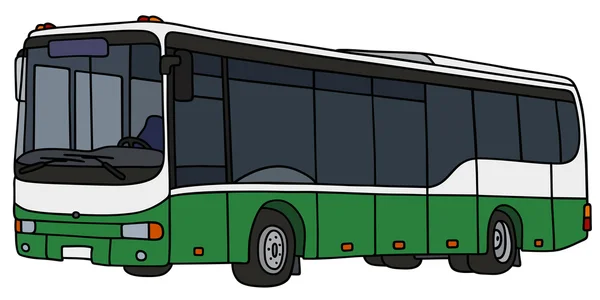 Autobús urbano verde y blanco — Vector de stock