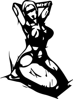 Oturan kadın silüeti