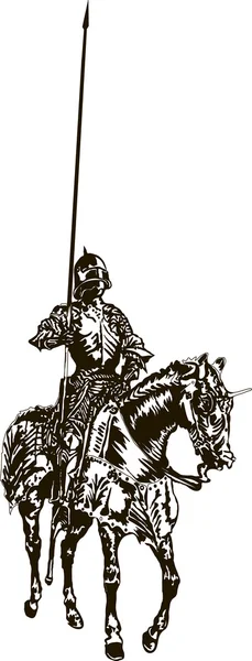 Chevalier sur un cheval — Image vectorielle