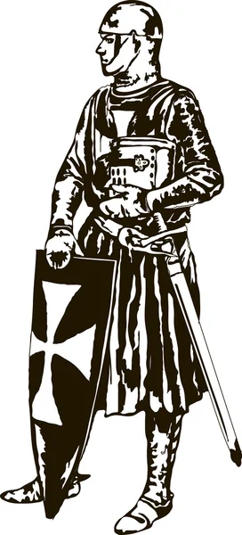 Middeleeuwse ridder Vector — Stockvector