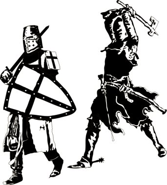 İki Knights Templar vektör