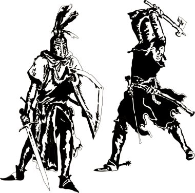 İki Knights Templar vektör