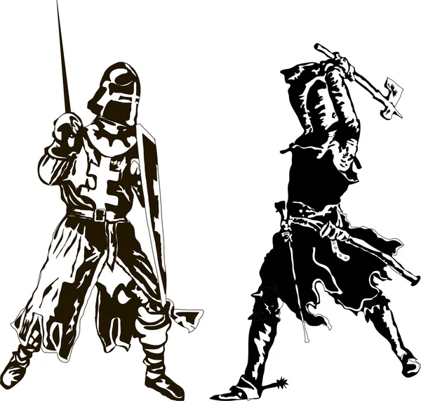 İki Knights Templar vektör