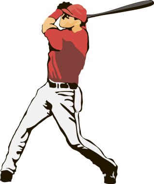 Baseball player. Vector illustration clipart