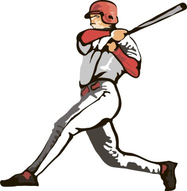 Baseball player. Vector illustration clipart