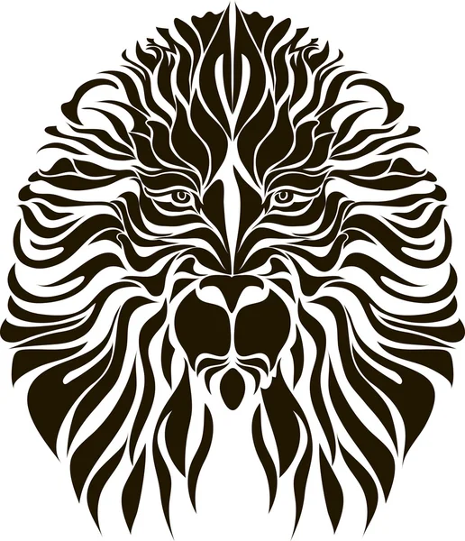 Lion hoofd in het zwart — Stockvector