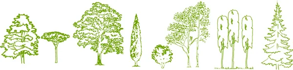 ağaçlar vector Silhouettes
