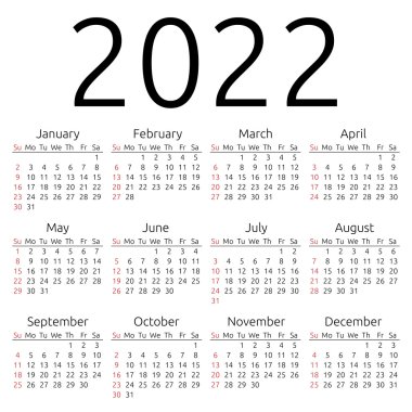 ✓ Calendar 2022 Free Vector Eps, Cdr, Ai, Svg Vector Illustration Graphic Art