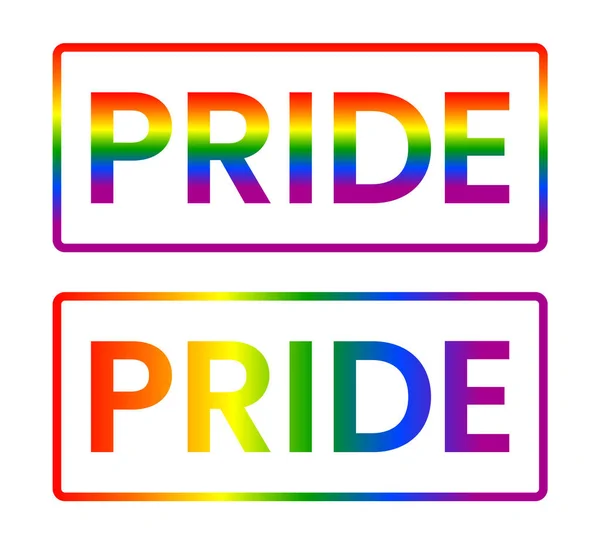 Pride Month Lettering Inscription Set Rainbow White Background Lgbt Rights — Stock Vector