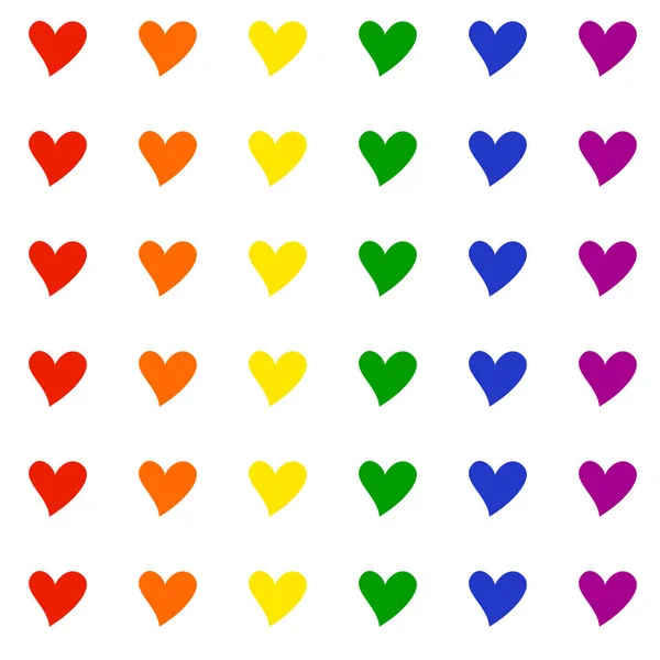 Rainbow Seamless Pattern Colorful Hearts Lgbt Equal Rights Justice Tolerance — Stock Vector