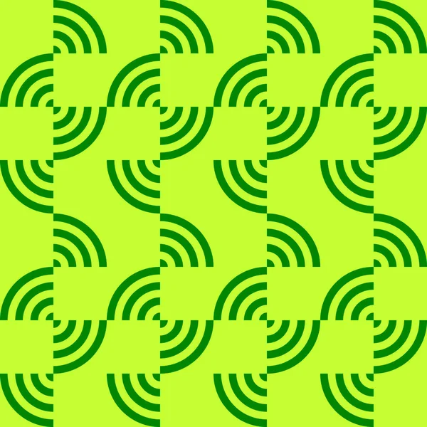 Sömlöst Mönster Med Gröna Färgglada Segment Koncentriska Cirklar Och Ringar — Stock vektor