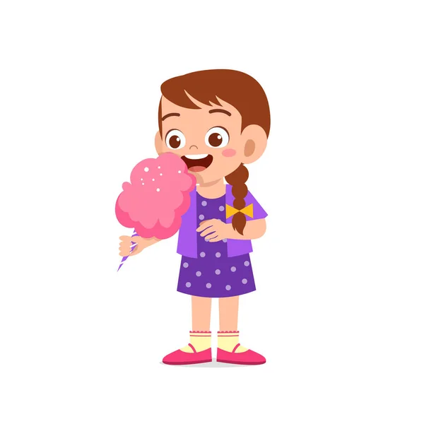快乐可爱的孩子吃糖果 — 图库矢量图片