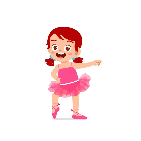 Niña Usar Hermoso Traje Bailarina Danza — Vector de stock