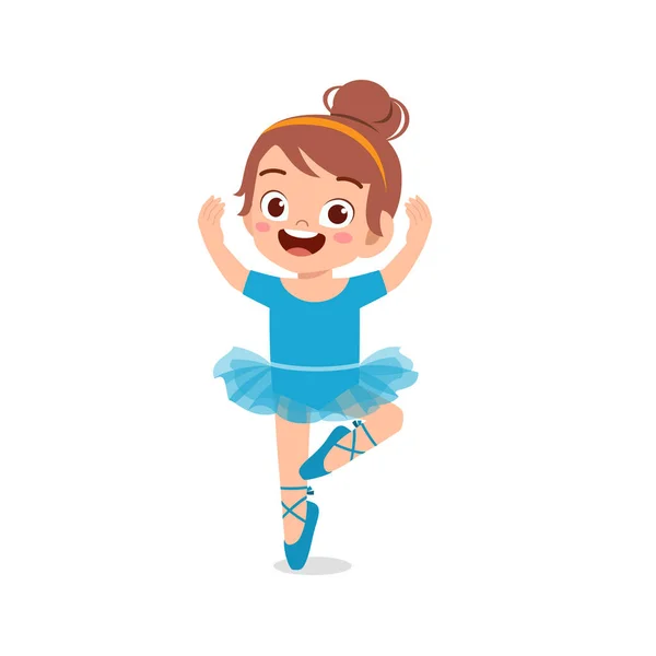 Bambina Indossare Bellissimo Costume Ballerina Danza — Vettoriale Stock