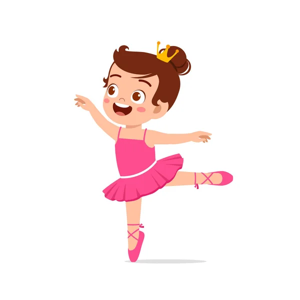 Bambina Indossare Bellissimo Costume Ballerina Danza — Vettoriale Stock