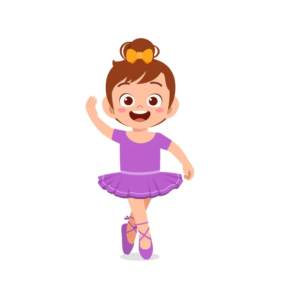 Niña Usar Hermoso Traje Bailarina Danza — Vector de stock