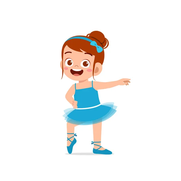 Niña Usar Hermoso Traje Bailarina Danza — Vector de stock