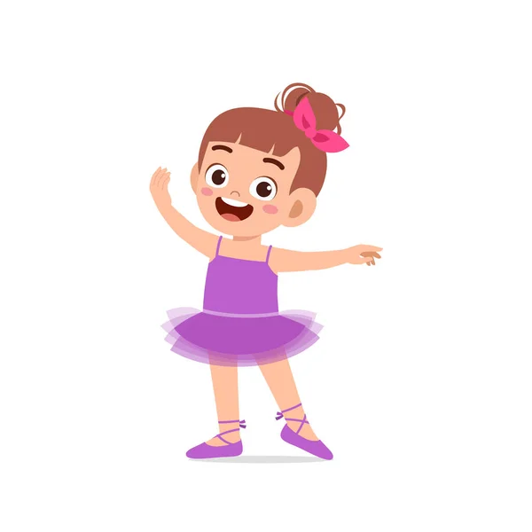 Niña Usar Hermoso Traje Bailarina Danza — Vector de stock