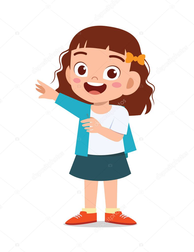 happy cute little kid girl wear a clothes