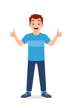young good looking man doing thumb up pose