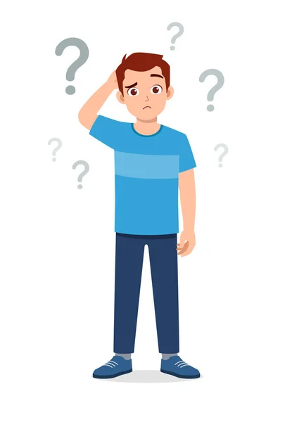 Young Good Looking Man Doing Confused Pose — Vector de stock