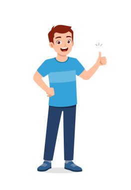 young good looking man doing thumb up pose