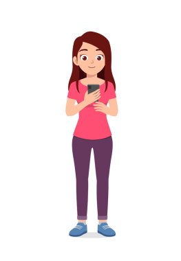 young good looking woman using modern smartphone