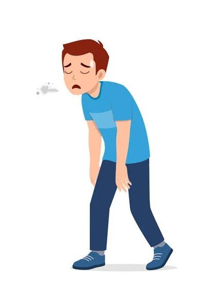 Young Good Looking Man Feeling Tired Sick — Stock Vector