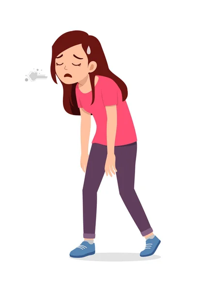 Young Good Looking Woman Feeling Tired Sick — Stockvector