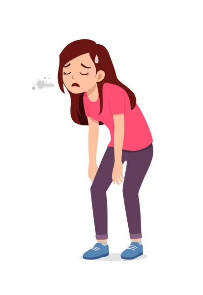 Young Good Looking Woman Feeling Tired Sick — Stockvector