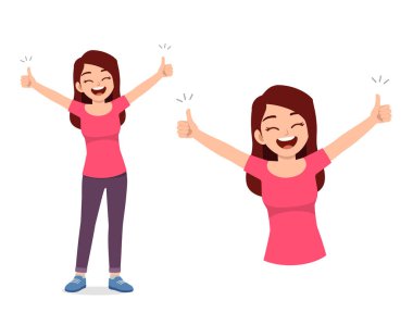 young good looking woman doing thumb up pose