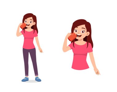 young good looking woman drink coffee on glass