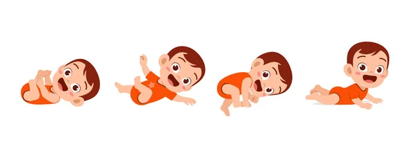 Little boy. Cartoon baby growth steps, toddler growing up evolution. S By SpicyTruffel