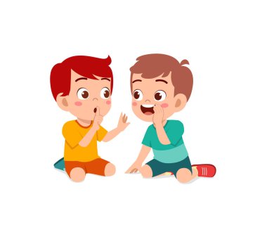 Tatlı çocuk arkadaşına fısılda ve sır saklamasını iste.