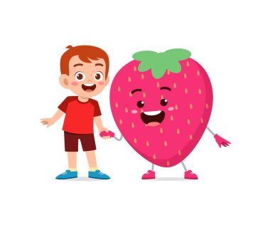Çilek karakterli şirin bir çocuk.