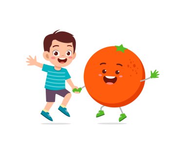 Tatlı küçük çocuk turuncu karakterli.